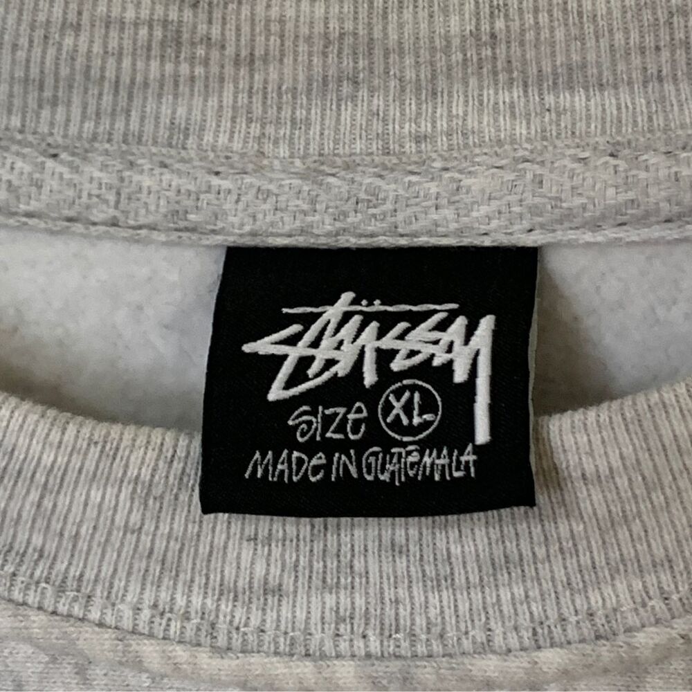 Stussy Milk Crew Ash Heather Graphic Crewneck Sweatshirt XL - Picture 4 of 11